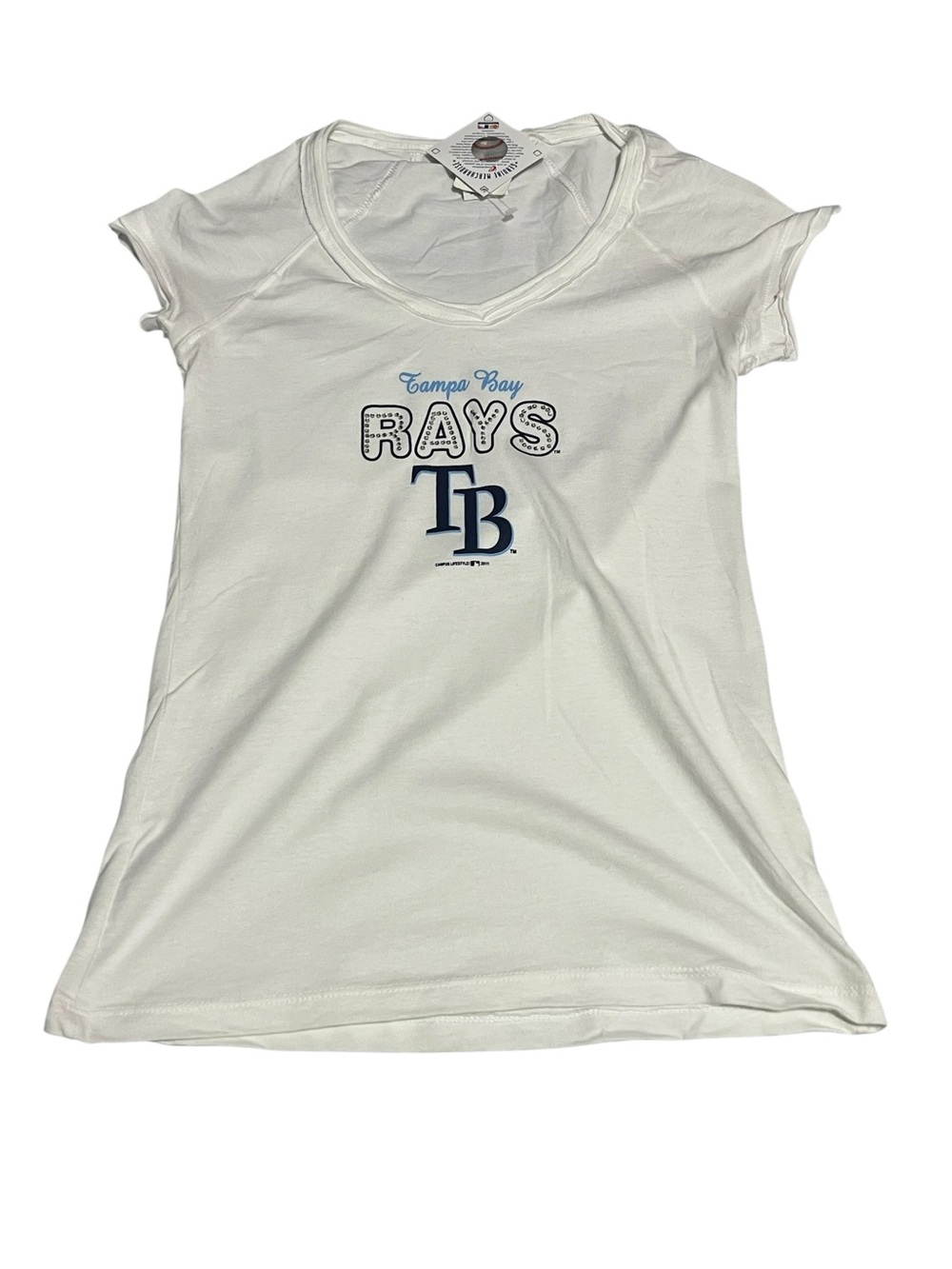 Genuine Merchandise Tampa Bay Rays White V-Neck Tee